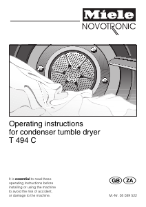 Manual Miele T 494 C Dryer