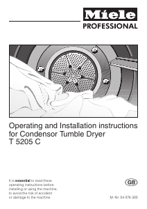 Manual Miele T 5205 C Dryer