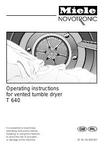 Manual Miele T 640 Dryer