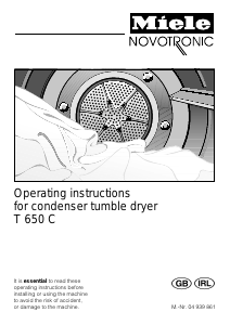 Manual Miele T 650 C Dryer
