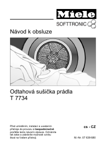 Manuál Miele T 7734 Sušák