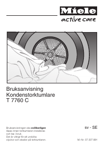 Bruksanvisning Miele T 7760 C Torktumlare