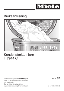 Bruksanvisning Miele T 7944 C Torktumlare
