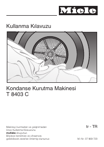Kullanım kılavuzu Miele T 8403 C Kurutma makinesi