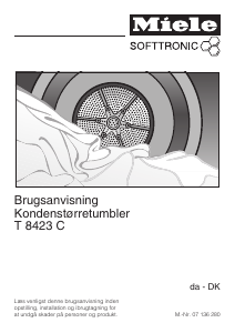 Brugsanvisning Miele T 8423 C Tørretumbler