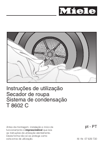 Manual Miele T 8602 C Máquina de secar roupa