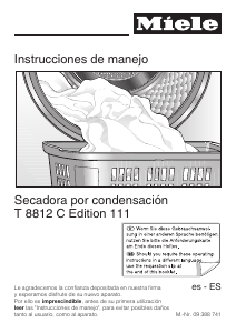 Manual de uso Miele T 8812 C Edition 111 Secadora