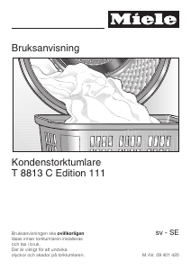 Bruksanvisning Miele T 8813 C Edition 111 Torktumlare