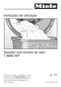 Manual Miele T 8866 WP EcoComfort Máquina de secar roupa
