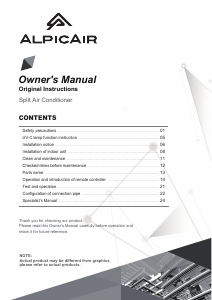 Manual AlpicAir AWI-26HRDC1TB Air Conditioner