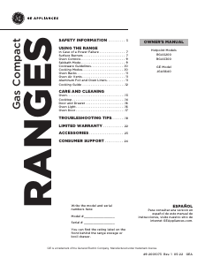 Manual Hotpoint RGAS300DMWW Range