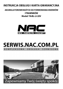 Instrukcja NAC TA-BL-LI-20V Nożyce do żywopłotu