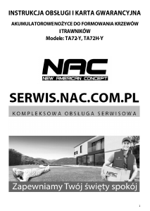 Instrukcja NAC TA72-Y Nożyce do żywopłotu