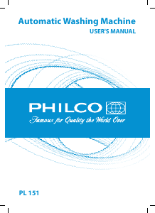 Manual Philco PL 151 Washing Machine