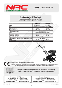 Instrukcja NAC TIG4038 Kultywator