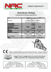 Instrukcja NAC TT-CS4500 Piła łańcuchowa