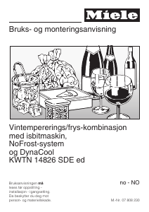 Bruksanvisning Miele KWTN 14826 SDE Kjøle-fryseskap