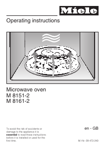 Manual Miele M 8161-2 Microwave