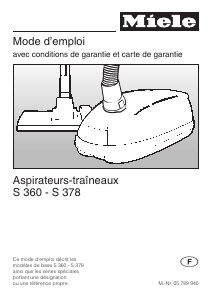 Mode d’emploi Miele S 371 Aspirateur