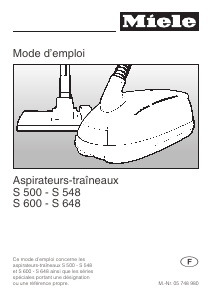 Mode d’emploi Miele S 548 Aspirateur