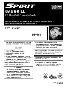 Bruksanvisning Weber Spirit Classic E210 Utegrill