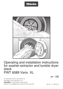 Manual Miele PWT 6089 Vario Washer-Dryer
