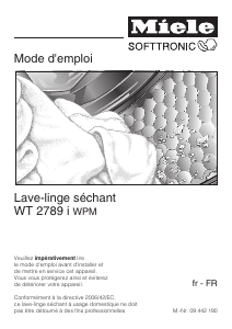 Mode d’emploi Miele WT 2789 i WPM Lave-linge séchant