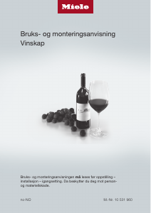 Bruksanvisning Miele KWT 6322 UG-1 Vinkabinett