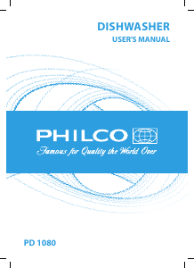 Manual Philco PD 1080 Dishwasher