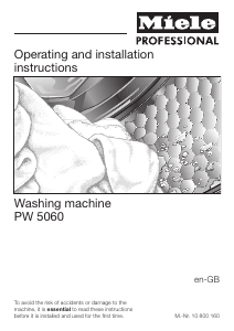 Handleiding Miele PW 5060 LP LW Wasmachine
