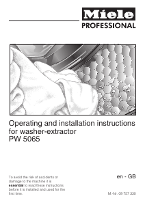 Handleiding Miele PW 5065 LP Wasmachine
