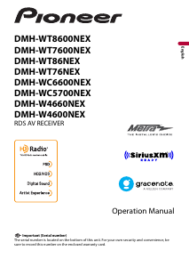 Manual Pioneer DMH-WT86NEX Car Radio