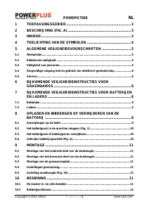 Handleiding Powerplus POWDPG7568 Grasmaaier