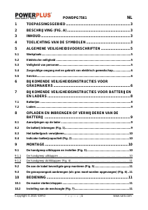 Handleiding Powerplus POWDPG7561 Grasmaaier