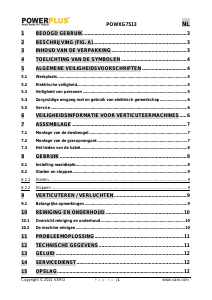 Handleiding Powerplus POWXG7513 Verticuteermachine