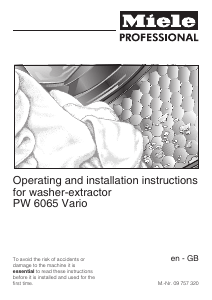 Handleiding Miele PW 6065 Vario Wasmachine