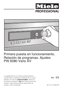 Manual de uso Miele PW 6080 Vario Lavadora