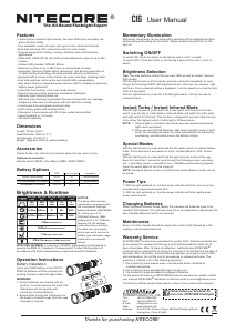 Handleiding Nitecore CI6 Zaklamp