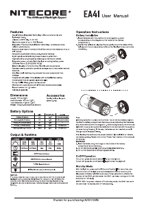 Bruksanvisning Nitecore EA41 Ficklampa