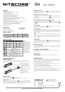 Handleiding Nitecore EC4 Zaklamp