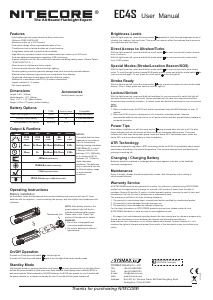 Handleiding Nitecore EC4S Zaklamp