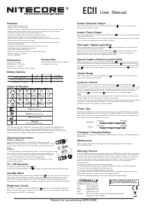 Handleiding Nitecore EC11 Zaklamp