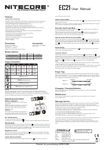 Handleiding Nitecore EC21 Zaklamp