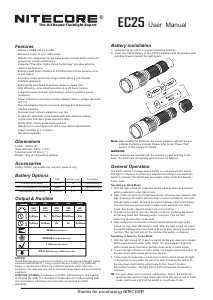 Bruksanvisning Nitecore EC25 Ficklampa