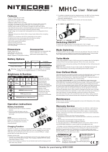 Handleiding Nitecore MH1C Zaklamp