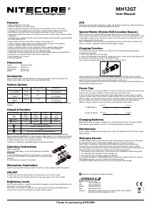 Handleiding Nitecore MH12GT Zaklamp