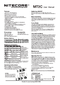 Handleiding Nitecore MT2C Zaklamp