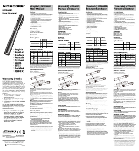 Handleiding Nitecore MT06MD Zaklamp