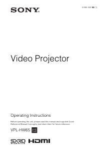 Handleiding Sony VPL-HW65 ES Beamer