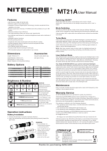 Handleiding Nitecore MT21A Zaklamp